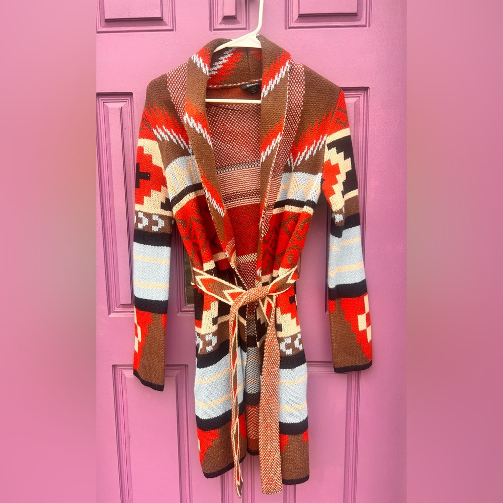 ANA Aztec wrap sweater size xs with belt